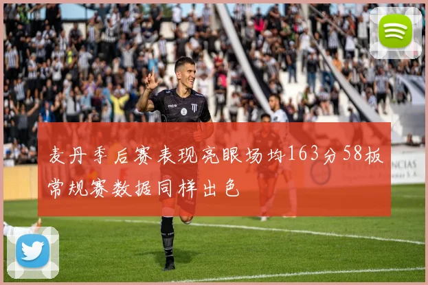 麦丹季后赛表现亮眼场均163分58板常规赛数据同样出色